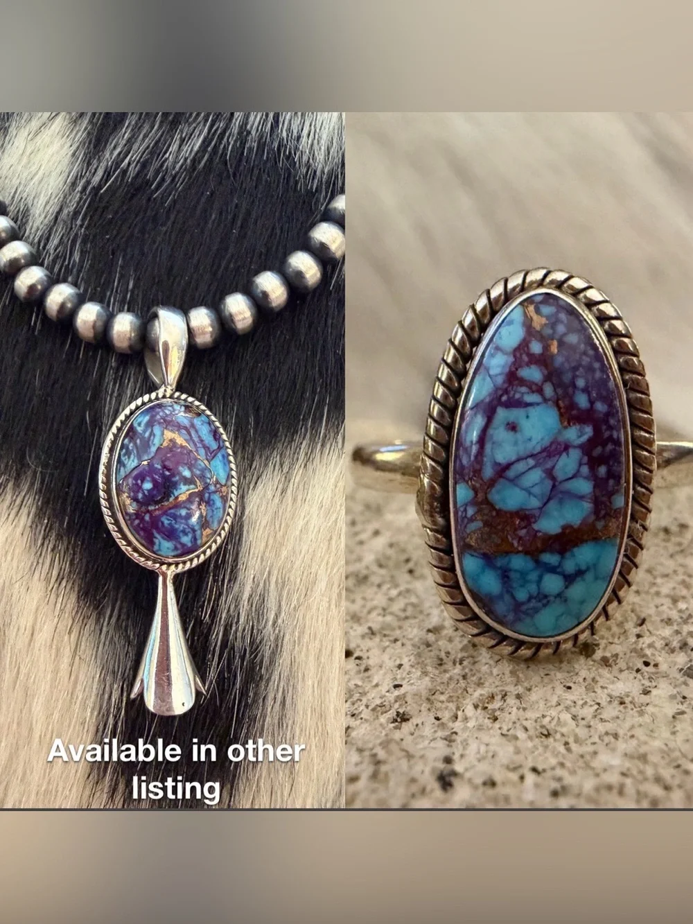 ❤️ Purple Mojave Dahlia Kingman Turquoise Sterling Silver Unisex Sz 9.75 Ring
